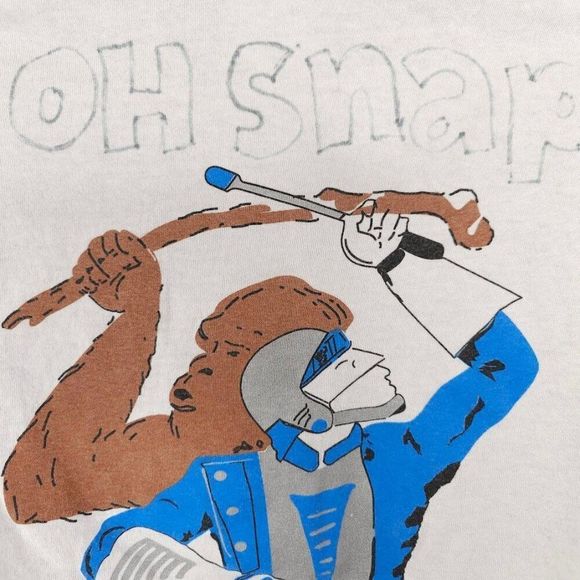 Vintage Drummer T Shirt Mens Size Small White Y2K UNT Marching Percussion Camp - Picture 5 of 7